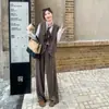 Traje Casual Estilo Perezoso 2025 Primavera y Otoño Nuevo Chaleco Reductor de Edad + Pantalones Traje de Dos Piezas Viene con Bufanda de Seda