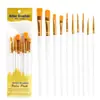 10 Pinceles de Pintura al Óleo con Cerdas de Nylon y Mangos de Plástico, Pinceles para Dibujo de Líneas, Pinceles para Pintura Acrílica, Marcadores de Pintura, Arte Urbano al por Mayor, Transfronterizo