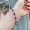 2023 Pulseira estilo europeu e americano retrô cor de tesouro simulação vermelho e azul pulseira de luxo com incrustação atacado