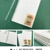 Cuaderno de hojas sueltas engrosado, cuaderno de espiral para estudiantes, cuaderno simple rayado, bloc de notas cuadriculado translúcido esmerilado