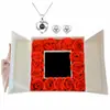 Regalo Navideño para Mamá San Valentín Amazon Transfronterizo Collar de Proyección Pendientes Joyería para Mujer Caja de Regalo Flor Eterna