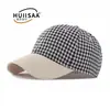 Gorra de Béisbol a Cuadros de Bloques de Color Frescos de Verano para Mujer, Gorra Casual de Parte Superior Suave con Visera de Pato, Sombrero de Sol Retro que Reduce la Edad y Adelgaza el Rostro para Hombre