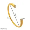 Pulsera de Acero de Titanio Estilo Ins de Moda Europea y Americana Chapada en Oro de 18K Pulsera con Forma de C Pulsera Abierta con Diamantes para Mujer Venta al por Mayor de Fábrica