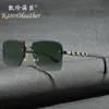 Nuevas Gafas de Sol de Moda de Media Montura 35028 Gafas de Sol Retro Europeas y Americanas para Hombre Gafas de Sol Modernas Versátiles para Conducir