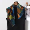 Pañuelo Cuadrado de Algodón Estilo Pintura al Óleo con Estampado de Arte Vintage, Pañuelo de Seda Decorativo Suave y Versátil, Nuevo Pañuelo de Cuello de Moda para Mujer