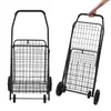 Carrito de compras al por mayor para fabricantes, carrito plegable de capacidad media-grande, marco de metal y hierro, carrito pequeño para que los ancianos compren comestibles