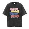 Camiseta Vintage Lavada com Estampa de Anime Japonês Gotoh Hitori Hara
