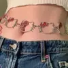 Corrente de Cintura Gatinha Doce e Descolada para Meninas Estilo Sexy Milennial Cinto de Metal com Diamantes e Saia Acessórios Personalizados da Moda