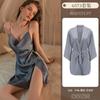 Camisón sexy de satén sedoso con abertura lateral y cuello alto, ropa de dormir Pure Desire Home, pijama con camisón 6573