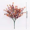 Flor de Té de Eucalipto de 7 Ramas Flor de Plástico Rosa Ramo de Flores Artificiales Decoración del Hogar Fábrica Venta al por Mayor Ramo de Flores Artificiales