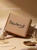 Caja de Joyería Estilo Ins Personalizada, Caja de Regalo de Joyería de Alta Gama, Caja de Embalaje para Joyería Dorada de Anillo, Collar, Pulsera