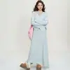 Conjunto de cárdigan con capucha y doble cremallera y falda de estilo coreano, fresco y sencillo, para mujer, nuevo conjunto de dos piezas engrosado estilo universitario para otoño e invierno