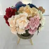 Gran Ramo de 7 Rosas de Nieve con el Carácter "Fu" para Arreglos de Suelo de Boda, Accesorios de Decoración de Interiores, Flores de Seda a Todo Color Estilo Europeo