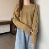 Suéter de punto de manga larga con cuello redondo de verano para mujer, nuevo de otoño, elegante, socialité, top corto hueco
