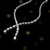 Collar de Plata 925 con Strass de Diamantes de Alto Nivel, Cadena para Clavícula Personalizada Transfronteriza de Múltiples Secciones Incrustada con Diamantes con Collar de Diamantes
