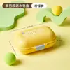 Jabonera Dopamina con Tapa, Jabonera Creativa con Tapa abatible, Caja de Almacenamiento de Jabonera Portátil Drenable para Dormitorio Estudiantil
