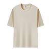 Camiseta de Algodão Puro de Manga Curta com Logo Personalizado, Gola Redonda, Ombros Ligeiramente Caídos, Estilo Oversized, Tamanho Grande Feita Sob Medida Roupas de Trabalho para Grupo