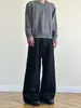 Directo del fabricante, pantalones rectos de kendo de mezcla TR de doble pliegue y cinco botones para hombre, pantalones largos casuales de primavera de pierna ancha y caída.