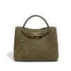 Bolso Tejido Vintage Hecho a Mano Transfronterizo de Comercio Exterior, Versátil para el Trabajo Diario, Bolso de Mano de Gran Capacidad, Bolso Cruzado Casual de Gamuza para Hombro