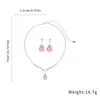 Brincos Colar de Zircônia Quadrada Diamante Gota d'Água Super Flash Coreano Moda Feminina Requintado Design de Corrente de Clavícula Conjunto