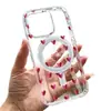 Soporta Succión Magnética Magsafe, Funda Morada Simple con Forma de Corazón para Apple 17Promax, Cubierta Protectora para iPhone13Pro