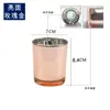 Taza de Vidrio Galvanizado para Velas en Stock, Taza Vacía Aromática Colorida 7080, Decoración de Portavelas de Vidrio Aromático para Interiores Estilo Ins