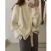 Abrigo para mujer 2023 otoño e invierno Nueva Moda cárdigan de punto holgado diseño suave pegajoso para mujer abrigo suéter con cremallera