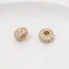 Acessórios de Zircônia Micro Cor Dourada Revestidos de Cobre Pulseira Retangular Esférica Material para Joias DIY Colar