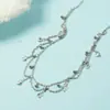 Super Fada Elegante Pingente de Cristal com Franjas Corrente Ultra-Fina para Clavícula Exquisita Corrente de Clavícula Acessório para Vestido de Noite