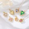 Moda transfronteriza europea y estadounidense de alto sentido 14k corazón oceánico corazón de amor collar colgante colgante único accesorios de joyería diy