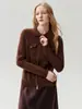 Cárdigan de cachemira estilo vintage para mujer, con cuello de solapa, cierre de cremallera, diseño de punto y mangas largas, que ofrece calidez y comodidad