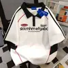 Camiseta Nova Estilo Coreano 100% Algodão Puro com Gola Polo de Manga Curta para Homens e Mulheres, Verão Solta Casual Emagrecedora Tops de Casal Ins