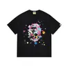 Fornecimento Atacadista Transfronteiriço de Marca Tendência de Comércio Exterior Algodão Puro Bape Cabeça de Macaco Tubarão Manga Curta Tubarão Macaco Camiseta