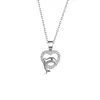 Collar con Colgante de Delfín de Alto Gama en Plata de Ley 925 Incrustada con Circonita en Forma de Corazón para Mujer Cadena para Clavícula Lujo Accesible Europeo y Americano Diseño de Nicho