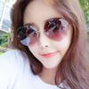 Gafas de Sol Poligonales sin Montura Kedun para Mujer, Montura Grande, Cara Redonda, Gafas de Sol de Moda, Estilo Celebridad de Internet, Gafas de Sol de Color Degradado 9