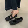 Zapatos Planos de Terciopelo Gris Retro para Mujer 2025 Invierno Zapatos Mary Jane con Lazo Zapatos de Ballet Cálidos