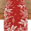 Novo e Inovador Caminho de Mesa Decorativo de Floco de Neve de Natal, Toalha de Mesa de Linho Durável e Resistente, Exclusivamente para Vendas Transfronteiriças