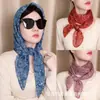 Nuevo pañuelo floral de 90x90 de gran venta, pañuelo para la cabeza de algodón y lino transpirable y ligero, turbante protector solar para madres