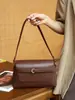 Bolsa Transversal de Couro Legítimo Tanning Vegetal Versátil Bolsa de Ombro Novo Estilo 2026 Elegante Bolsa de Braço Pequena Quadrada para Mulheres