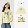 Pudding Haru Roupa de Outono Meninas Roupa Infantil Top Casual 2026 Chegada Nova de Outono Crianças 10A Manga Longa Estampada Antibacteriana T