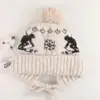 Nuevo gorro de punto Fair Isle para otoño e invierno, estilo coreano, diseño que adelgaza la cara, engrosado para abrigar, gorro de punto que cubre las orejas
