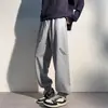 Calças casuais de perna reta slim fit plus size para primavera e outono, calças jogger com vibe versátil, calças de moletom da moda masculina