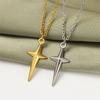 Europa y Estados Unidos transfronterizo nueva personalidad simple cuatro Mans estrella cruz colgante collar acero inoxidable cruz Colgante de estrella