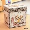 Banqueta Dobrável Multifuncional Vintage Caixa de Armazenamento Banqueta Sofá Banqueta para Provar Sapatos Trocar Sapatos Caixa de Armazenamento de Brinquedos com Tampa