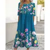 26 Novos Produtos Transfronteiriços Temu Amazon Aliexpress Moda Estampa Digital Vestido Amplo Fábrica de Origem Atacado