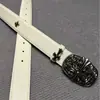 Cinturón de Cuero Estilo Americano Chrome Hearts New Ch Classic Cross Inspirado en Celebridades, Cinturón Personalizado, Cinturón de Cuero Punk Occidental