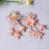 Estilo Antigo Transfronteiriço Suave Cristal Gradiente Laranja Lírio do Vale Flor Borla DIY Acessórios de Cabelo Dinastia Han Broche Flor de Sapato Acessórios