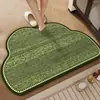 Tapete de chão absorvente para banheiro estilo francês de luxo leve, tapete antiderrapante de secagem rápida de terra de diatomáceas para entrada de banheiro, tapete para pés de vaso sanitário resistente à sujeira