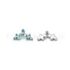 Pendientes de Titanio F136 de Tres Filas con Circonitas Flor de Ciruelo G23 Aleación de Titanio Joyería para Piercings Clavos para Hélice Auricular Clavos para Cartílago Transfronterizo