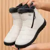 Zapatos de algodón mujer invierno poliuretano botas largas cálidas de caña alta pareja talla grande botas de nieve con forro de felpa engrosadas protección contra el frío